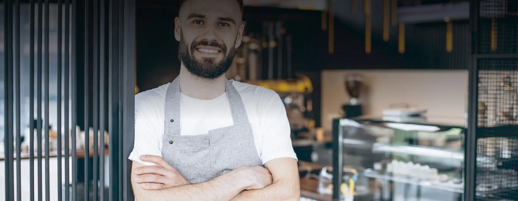 Business owner using a Dojo card payment terminal